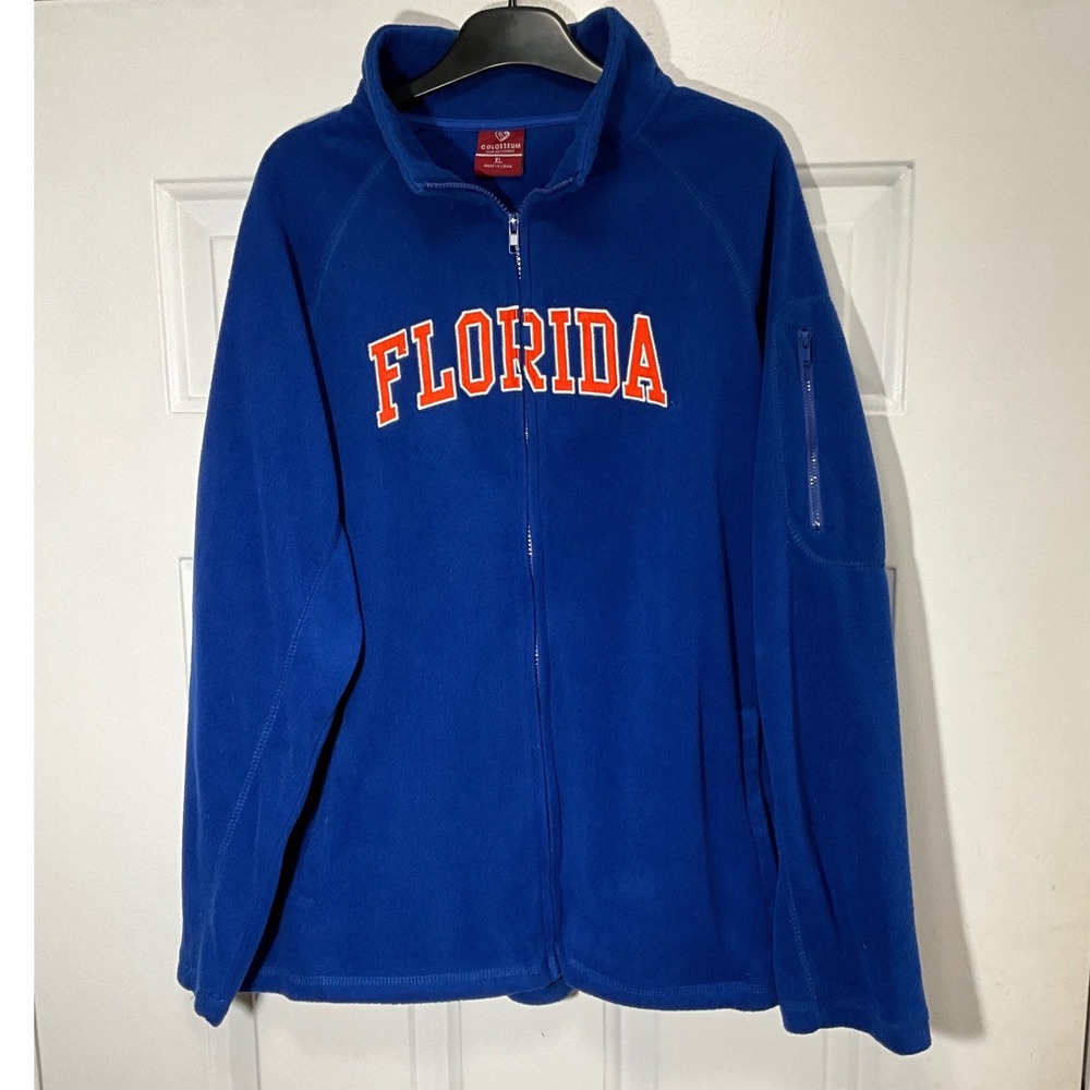 Colosseum Florida Gators Fleece Jacket Womens XL Blue Full Zip Florida Logo